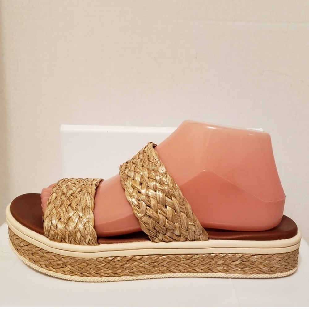 - MIA raffia slip ons with soft insole. Comfort and style.
